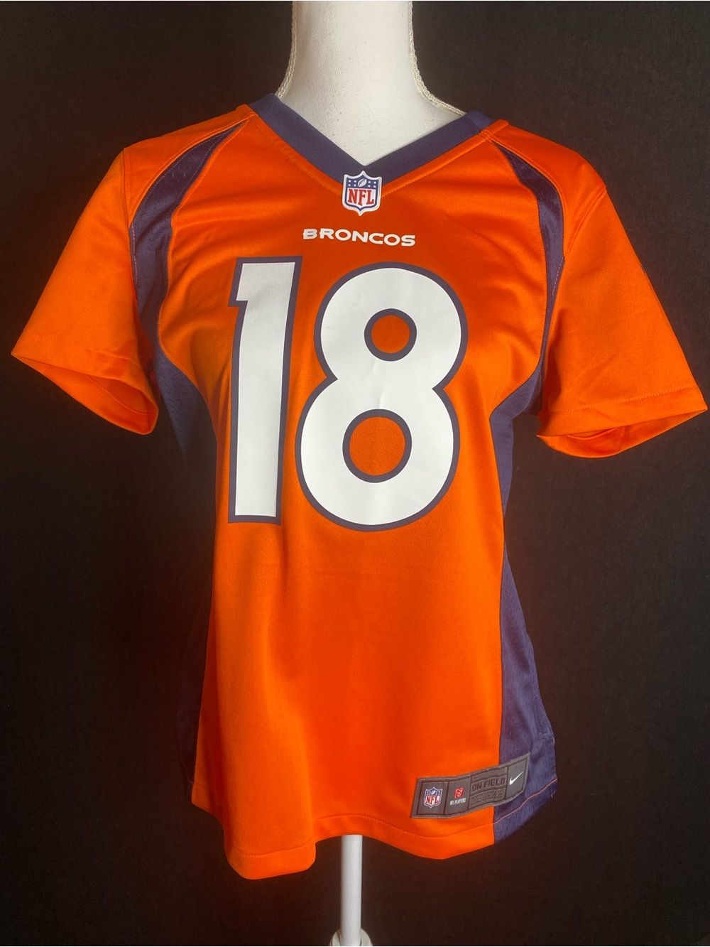 NFL Denver Broncos Orange & Navy #18 manning ladies Jersey